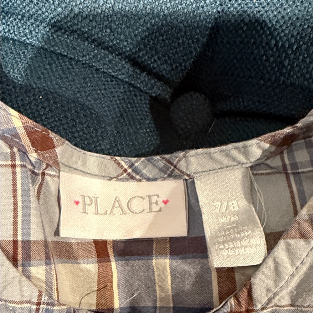 The Children's Place Multicolor Plaid Dress (LR) 100% cotton - Picture 2 of 4